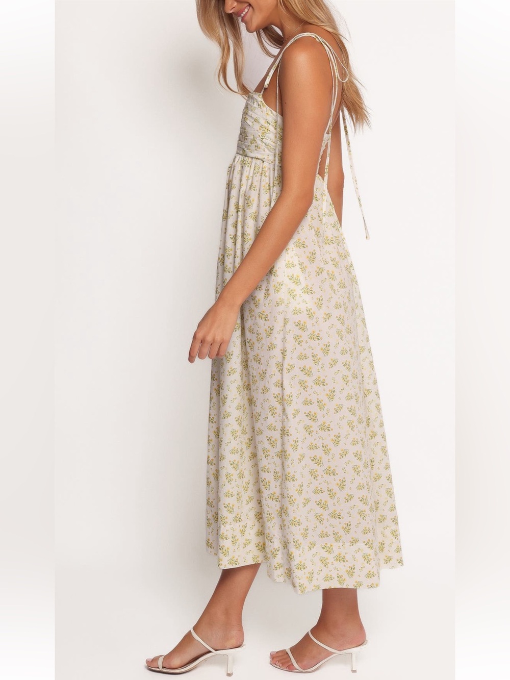 Petal &‎ Pup Ashtyn Pleated Bodice Maxi Sundress Size 6 Floral Yellow - Picture 3 of 13